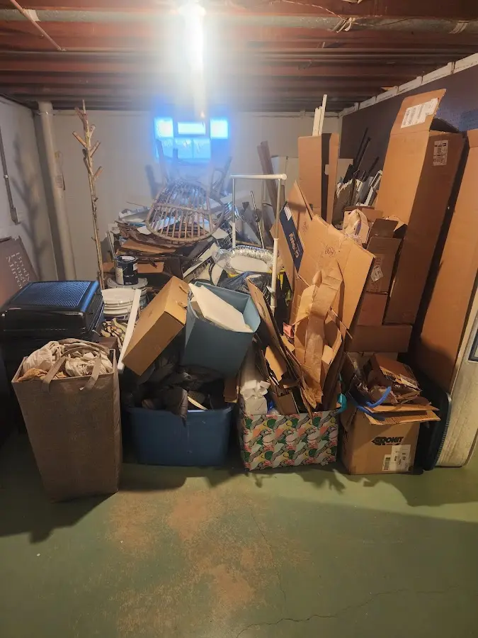 Roll-off dumpster container at job site for 6 Yard Dumpster Rental in Emmaus